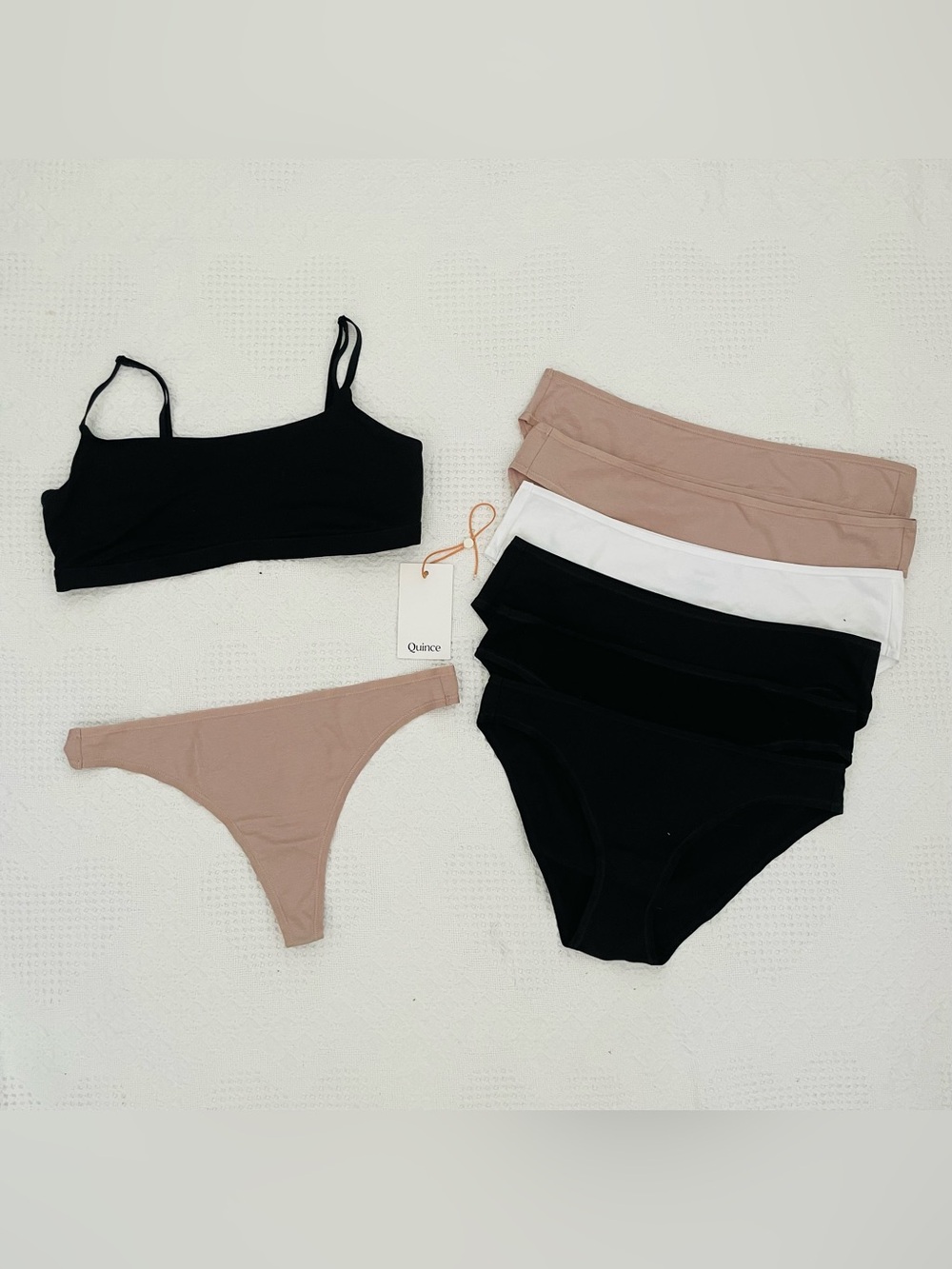 BUNDLE (8) Quince Organic Cotton Underwear Set Women’s Medium Bralette Panties